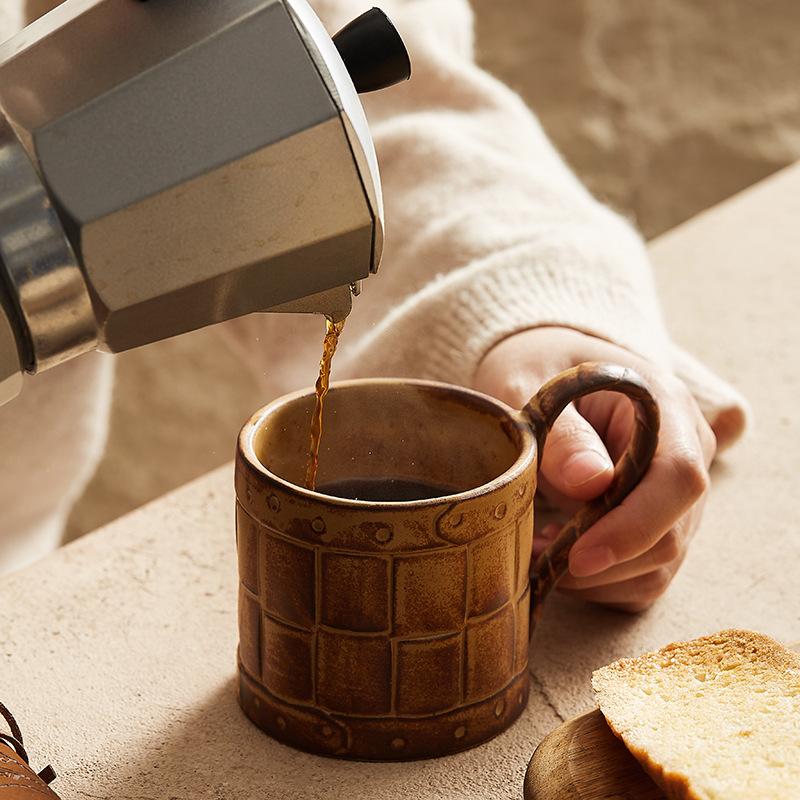 Creative Japanese Ceramic Coffee Cup Creative Mug Coffee Hanging Ear Cup Milk Cup Retro Couple Cup