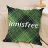 Green I-InnisfreeS Cushion Cover Soft Plush Fabric Double-Sided Printed Sofa Cushion Cover for All Seasons Home Decor Gift