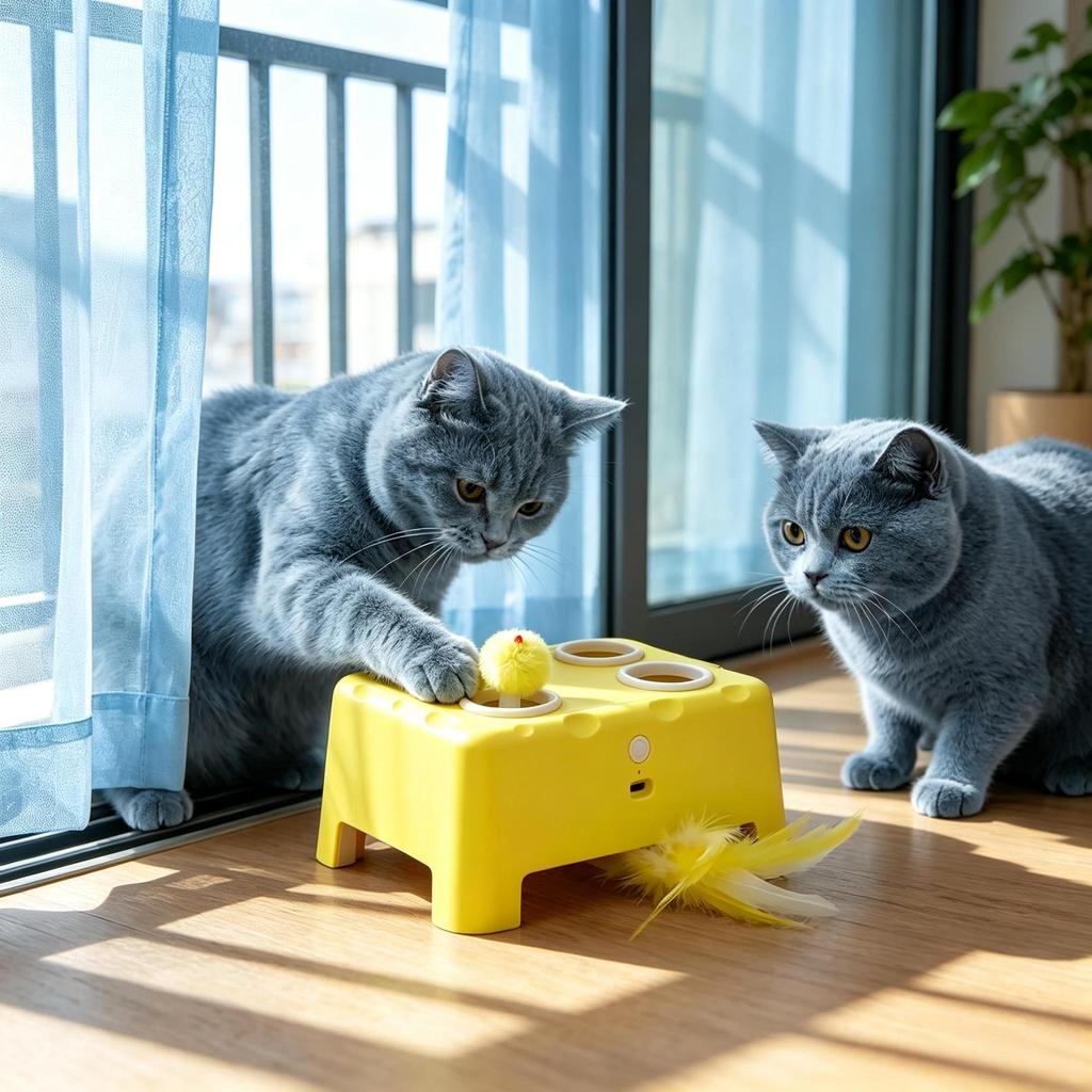 Interactive Toy for Indoor Cats, Rechargeable, 3 Adjustable Modes Calm Intelligent