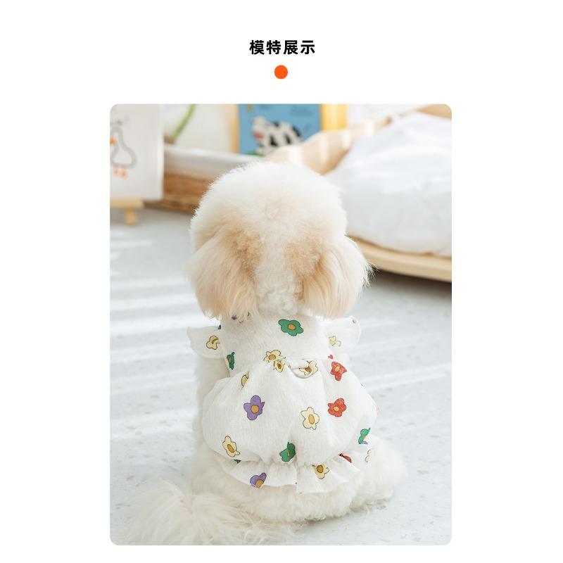 Cute Printed Thin Summer Dress For Small Medium Dogs Pet Cat Clothing