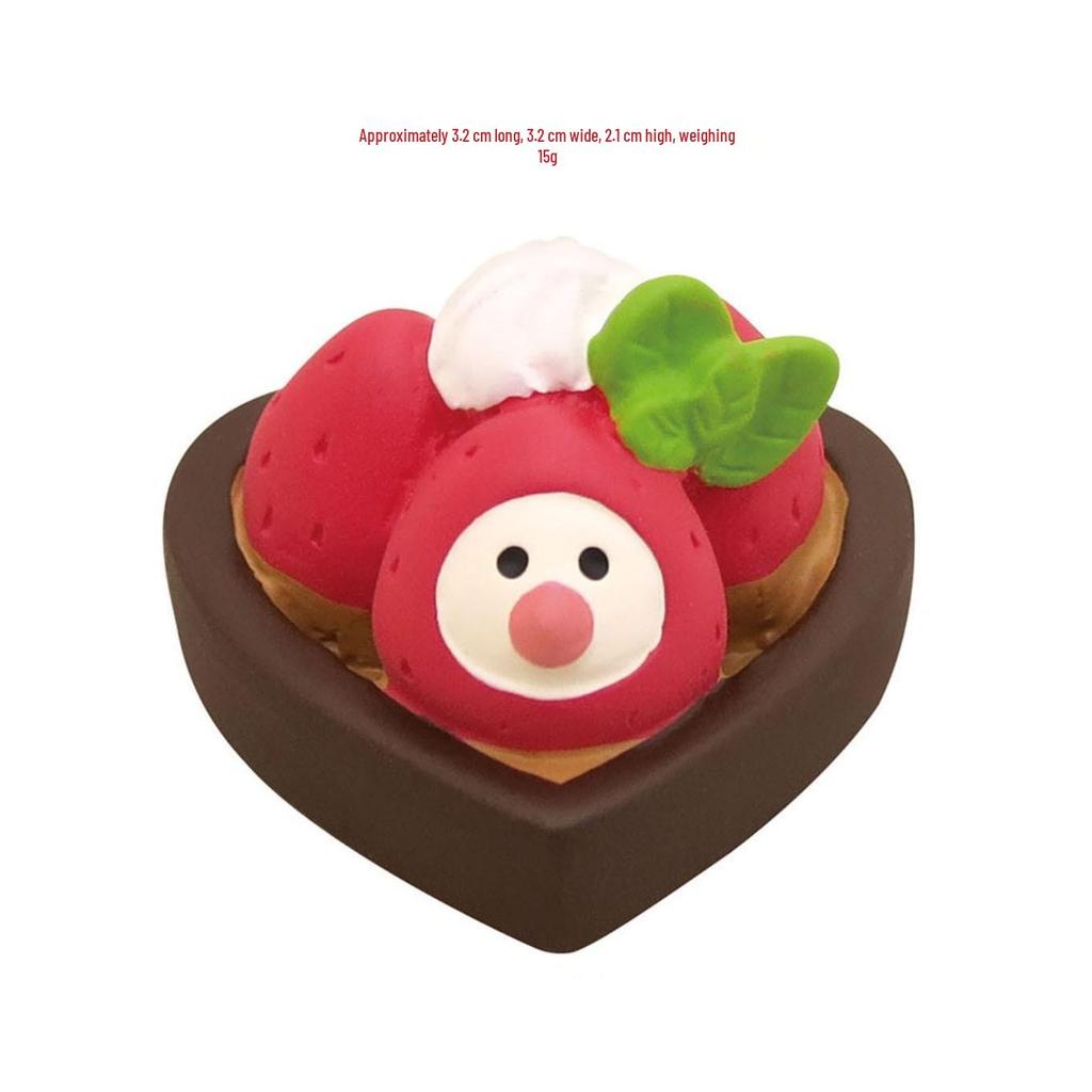Japanese ZAKKA Cat Strawberry Chocolate Cake Shop Resin Ornament