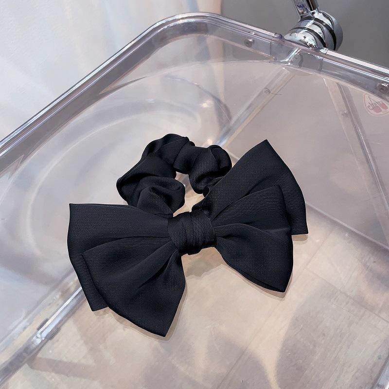 Simplicity Elegant Satin Big Bow Hair Rope for Woman Temperament No Damage Hair Hair Rope Fashion Girl High Ponytail Scrunchie