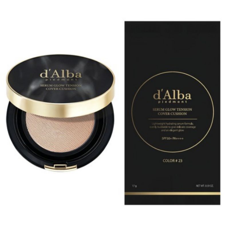 d'Alba Serum Glow Tension Cover Cushion SPF50+ PA++++ 17g + Refill 17g Set – Radiant Long-Lasting Coverage Cushion Foundation