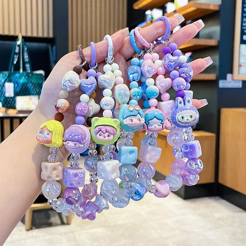 

Phone Anti-lost Chain Creative Beaded Pendant Keychian Backpack Decoration Gifts