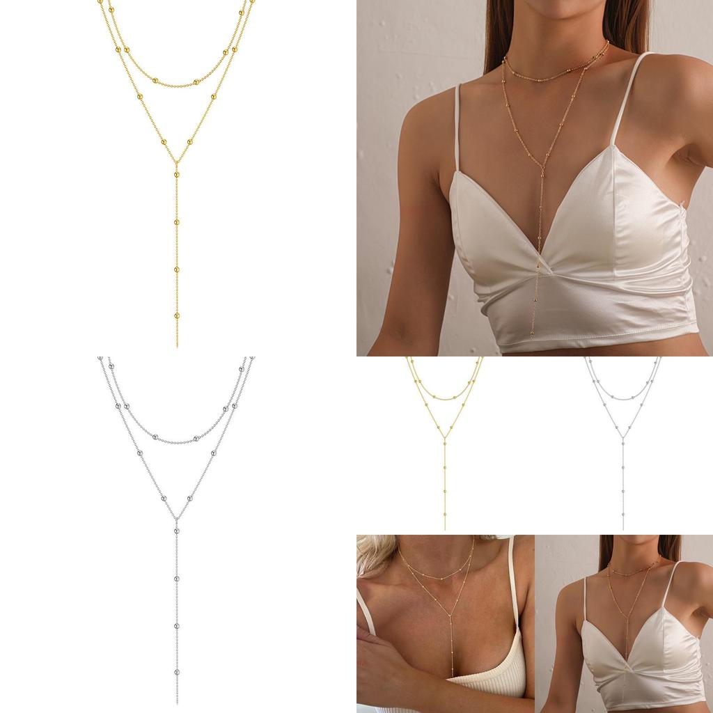 Fashionable Long Pendant Chain With Geometric Design For Daily Casual Wear