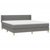 3130442 vidaXL Divan Bed with Mattress Dark Grey 160x200cm Fabric