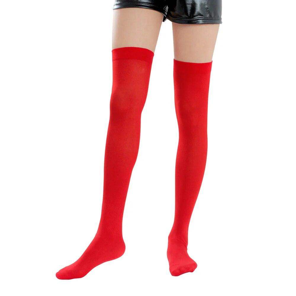 2024 Women Solid Color Cotton Thigh High Over The Knee Stockings for Lady Girls Black White Grey Warm Long Stocking Sexy Medias