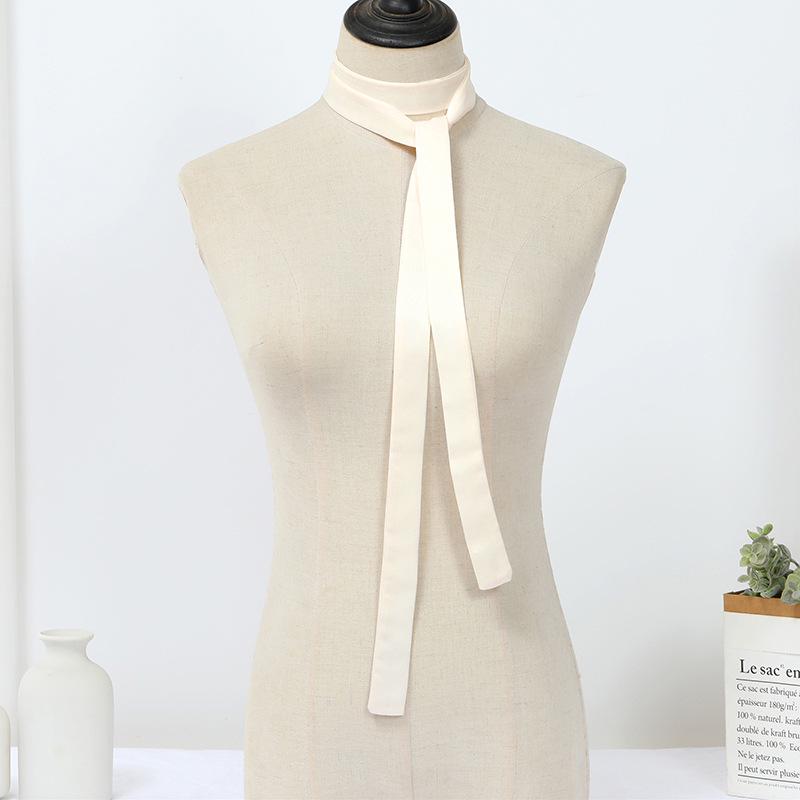 Versatile Solid Color Narrow Scarf: Neckerchief, Hairband, Waistband, and Ribbon Accessory