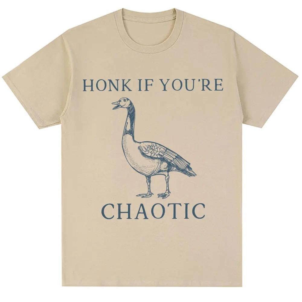 

Funny Goose Meme Graphic TShirt If Youre Panicked Honk the Horn Unisex Minimalist 100 Cotton Crew Neck Streetwear Tshirts S