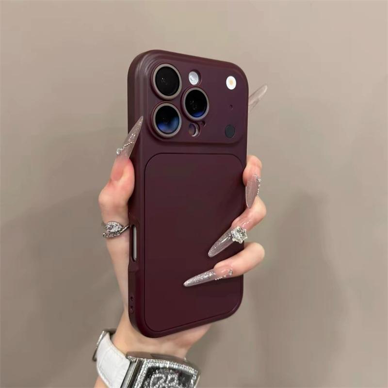 2-In-1 large window, suitable for iPhone17Pro mobile phone case, Apple 16Pro solid color 15Pro lens film 14.