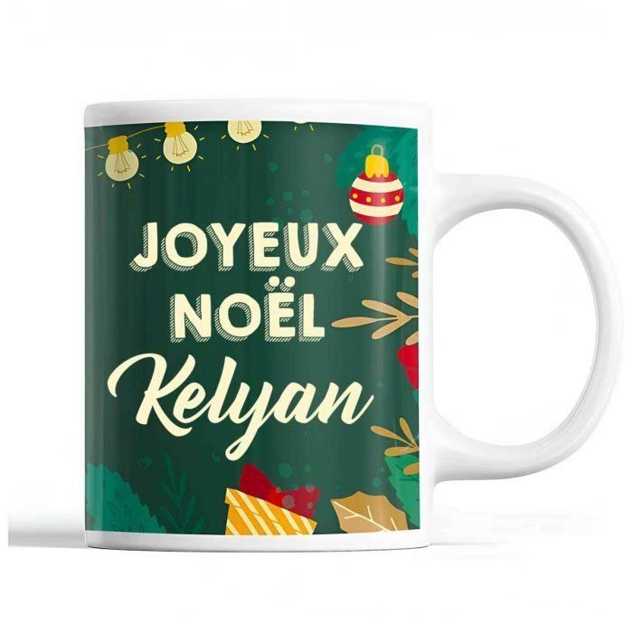 Mug - Noël Kelyan - Vert - 325 ml - Résistant lave-vaisselle et micro-onde
