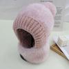 Plush Thread Warm Scarf One-piece Hat Women's Winter Pullover Ear Protection Neck Cover One-piece Knitted Hat Ski Cap