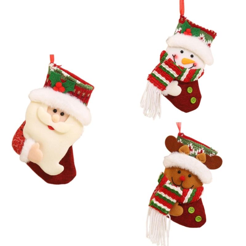 Christmas Stocking Christmas Decorations Goodie Bag Gift Fireplaces Xmases Tree Stocking Ornament for Holiday Family