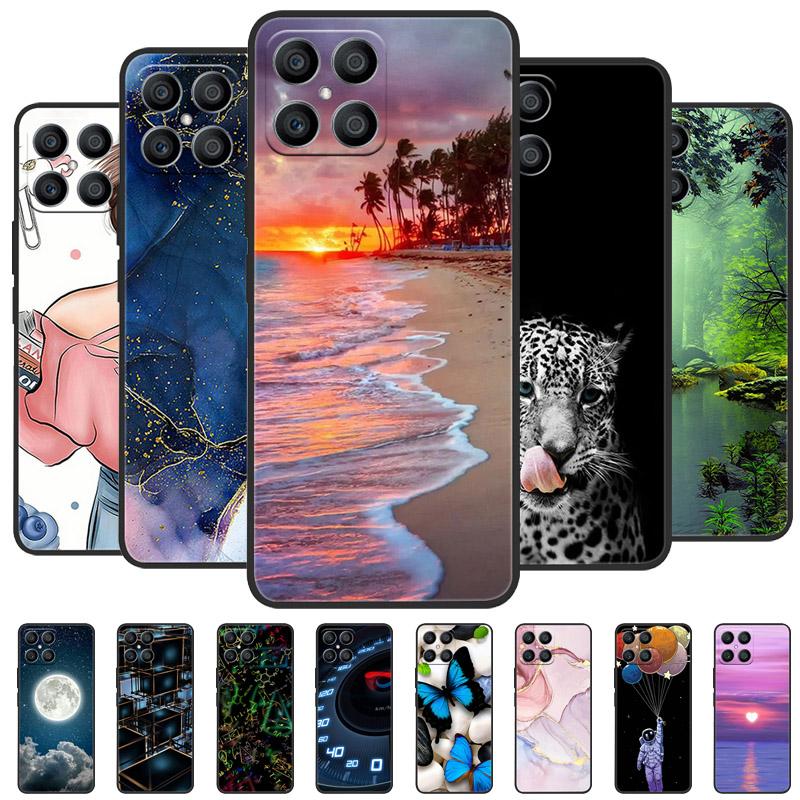 For Honor X8 Case Cover Honor X8 5G 2022 Silicone Soft Marble Black Bumper Funda Coque for CHonor X8 X 8 5G 4G Protective Bumper