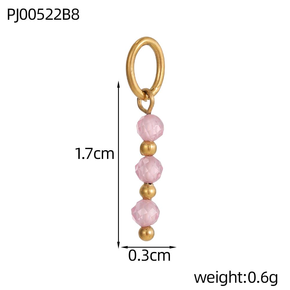 CARLIDANA2PCS Hot Sale Heart Colored Natural Stone Accessories Non Tarnish DIY Jewelry Plated Gold Stainless Steel Charm Pendant