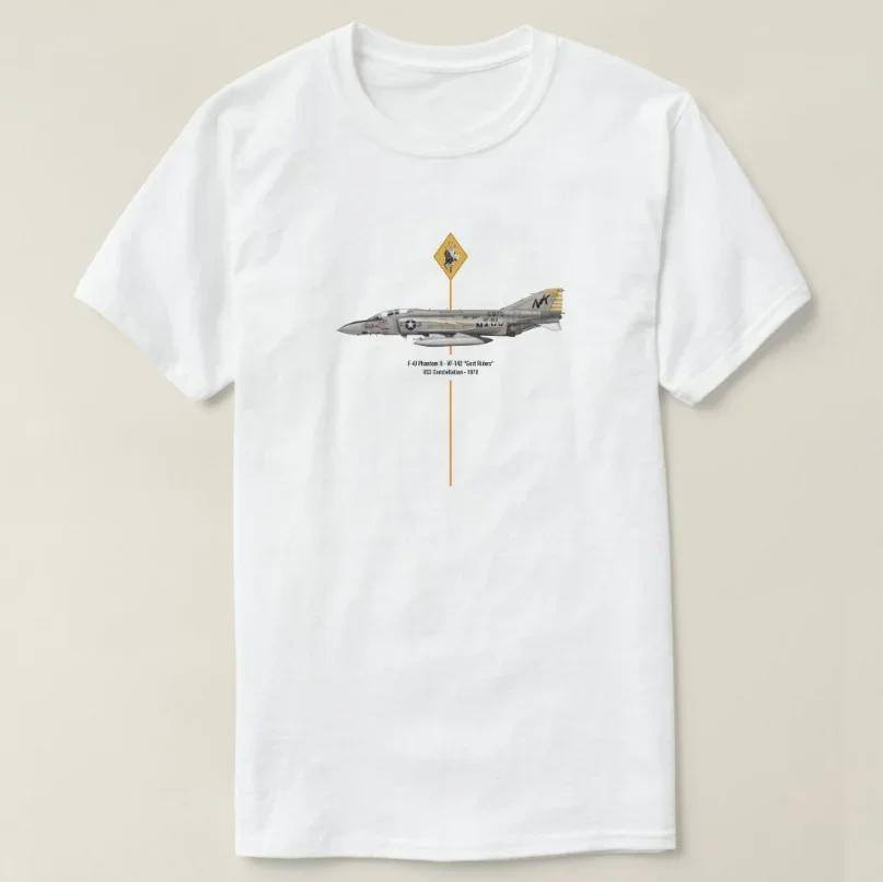 VF142 Ghostriders Fighter Squadron F4J Phantom II Fighter TShirt 100 Cotton ONeck Summer Short Sleeve Casual Mens Tshirt S