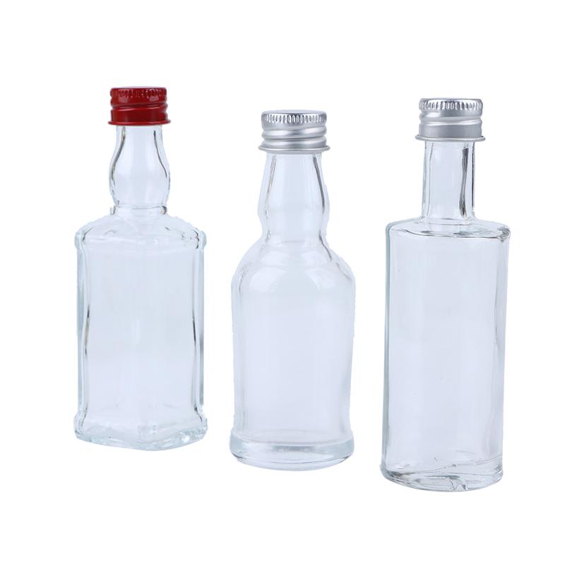 1 stk 50 ml hjemmeglass blyfri karaffel med deksel for brennevin Scotch liten vinflaske glass drikkeflaske bartilbehør