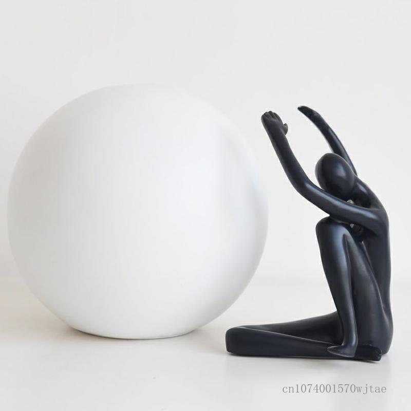 Creative Abstract Stereoscopic Figure Sculpture Resin Furnishings Vase Home Living Room Bedroom Study Art People Decoration, 1Pc