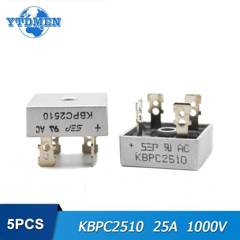 5 STK Diodebro likeretter KBPC5010 KBPC1010 KBPC1510 KBPC2510 KBPC3510 Likerettere 10A 15A 25A 35A 50A