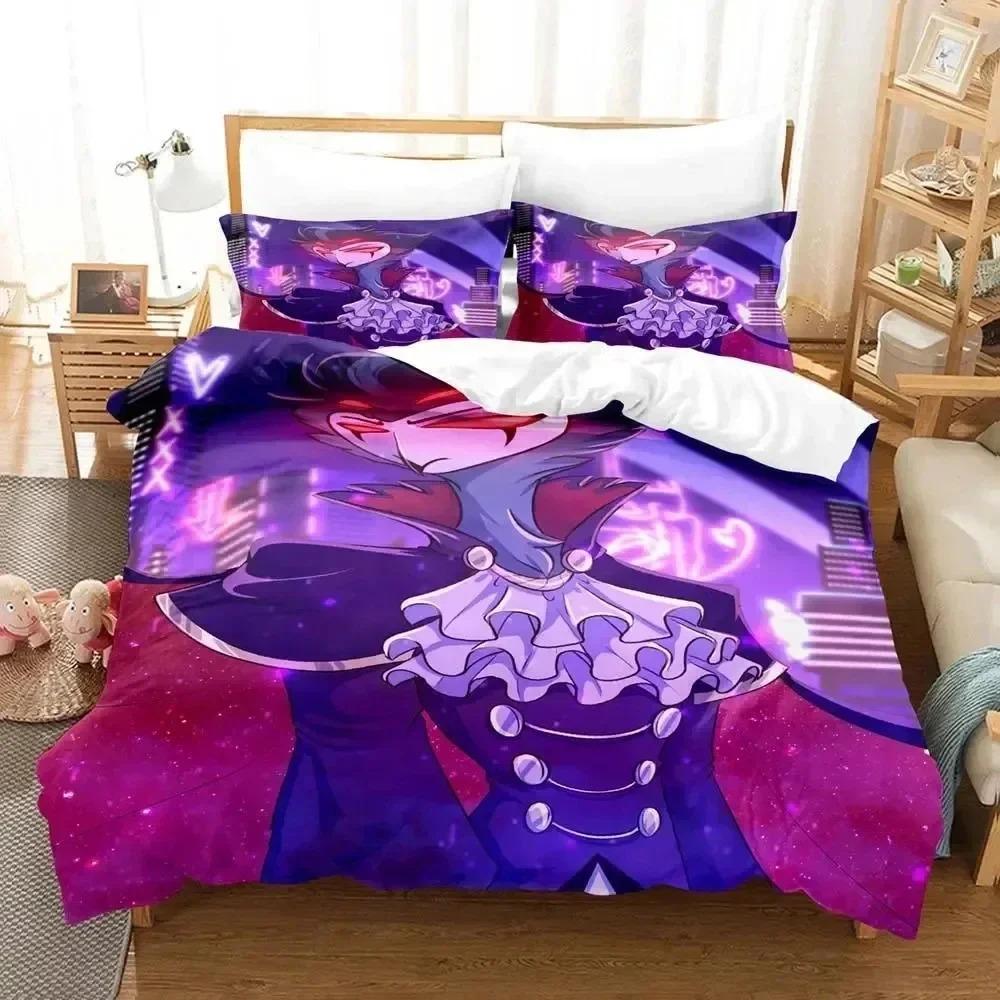 

Comforter 3D Print Anime Stolas Helluva Hazbin Hotels Boss Bedding Set Double Twin King Boys Bedroom Comforter (quilt)-EU Single(135*200cm)3pcs