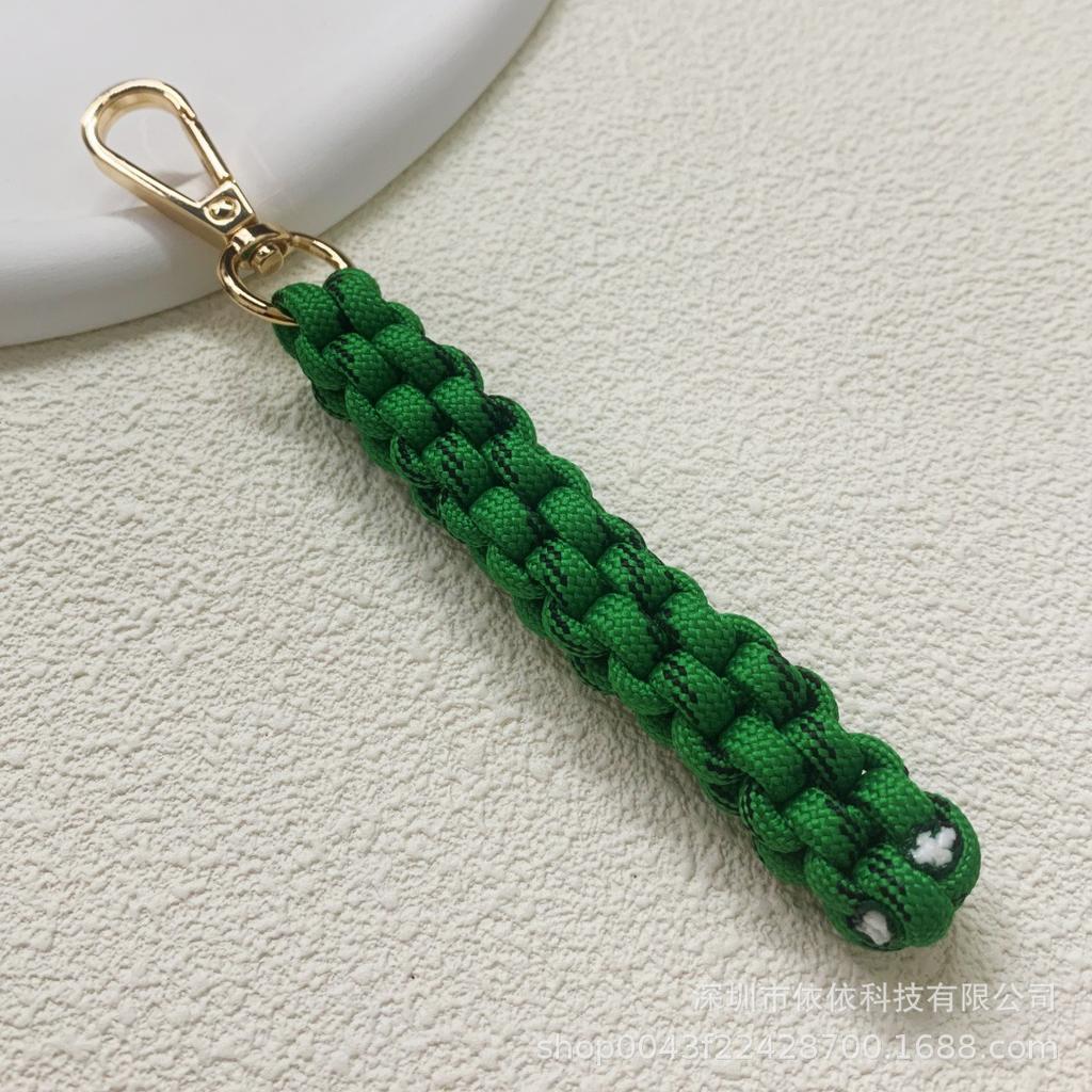 Miu family bag hanging cross-border explosive pure hand-woven pendant colorful fashionable unique shape braided rope car keychain