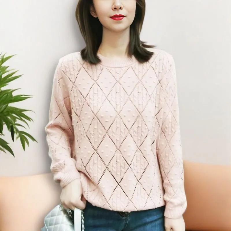 Plus Size Ankola Red Chic Outer Wear Niche Cute Meat-covering Knitted Spring and Autumn Fat Mm Sweater Women