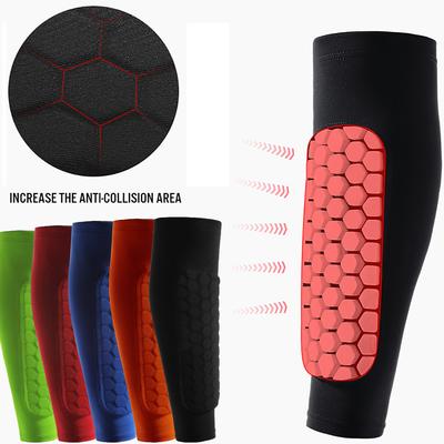 1/2 Pcs Lower Legs Sleeves Shin Guards Shockproof Honeycomb Nylon Care Sock Shin Protector Soccer Gear Soccer Shields Sports Legging