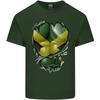 The Jamaican Flag Ripped Muscles Jamaica Unisexs Light Cotton TShirt