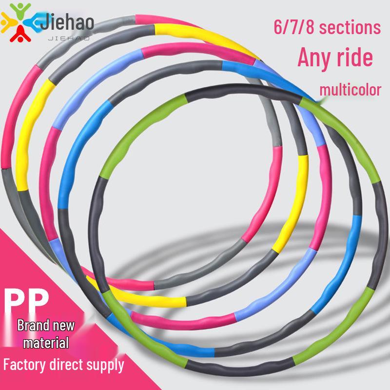 

Регулируемый утяжеленный поролоновый хула-хуп, конструкция из 8 секций для похудения живота, фитнеса, новая 78-секционная губчатая модель Blue-Grey 7 Sections