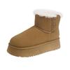 Fashion 2024 Luxury Winter Women Short Plush Warm Snow Boots Casual Shoes New Suede Fur Chelsea Ankle Boots Flats Platform Ladies Shoes