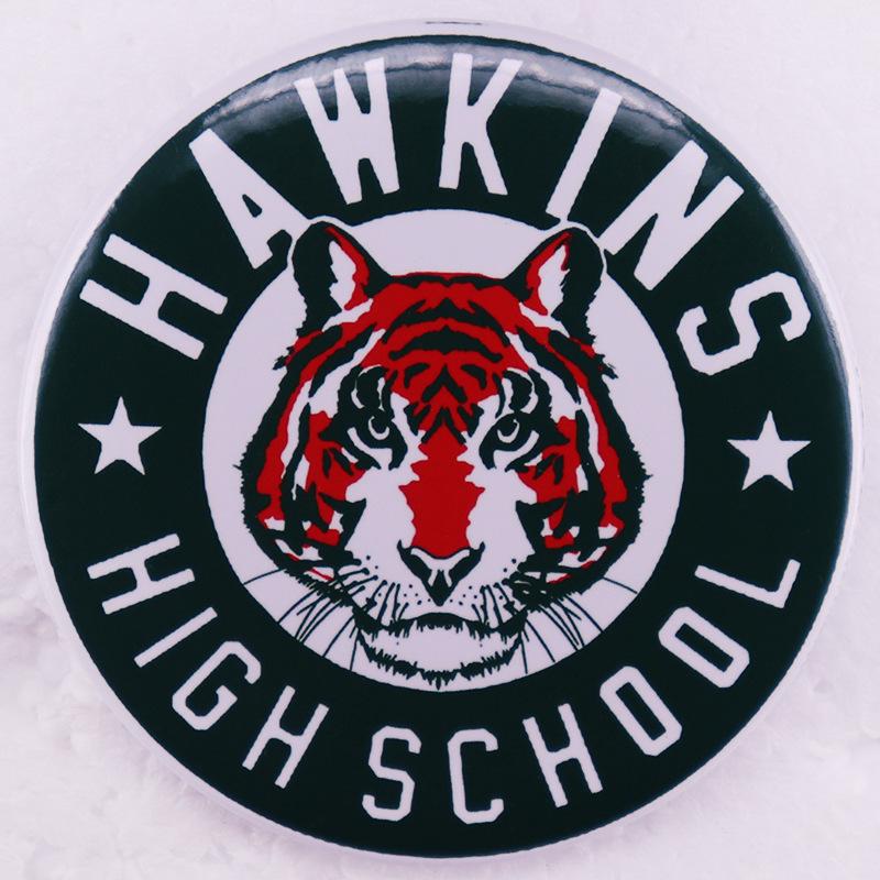 Hawkins High Tiger Logo Pin Badge - Stranger Things Brooch