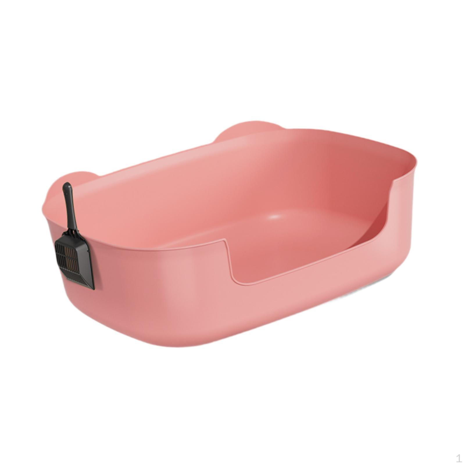 

Кошачий туалет для котят с ковшом, горшок, портативный, 14,5 см, с высокими бортами, для домашних животных, песок розовый