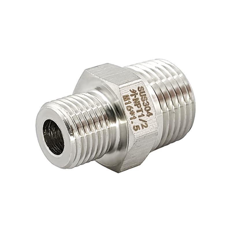 

M16x1.5 to NPT1/2 Stainless Steel 304 Threaded Adapter, Metric to Inch Reducer