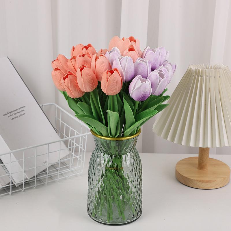 Premium PU Tulip Artificial Flowers for Home, Hotel, Wedding, and Photography Decor