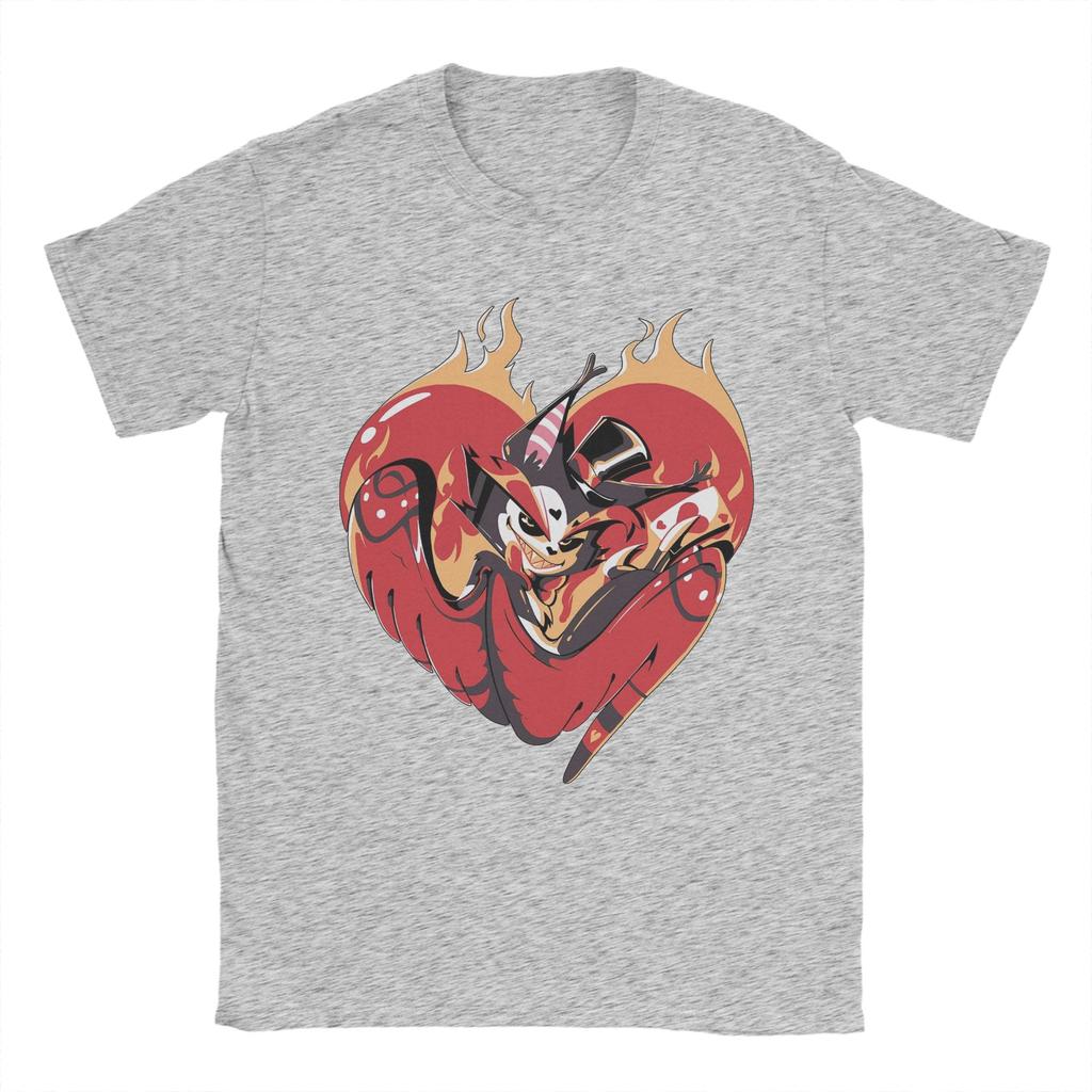 Lustiges Husk Hazbins Hotels T-Shirt für Herren Rundhals Reines Baumwoll-T-Shirt Kurzarm-T-Shirt Sommerkleidung