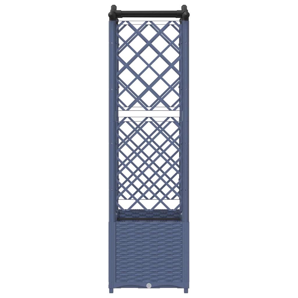 Raised Garden Bed with Trellis and Hanging Roof Gray 125 X 40 X 138 Cm PP