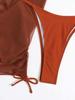 Women's European & American Sexy Solid Color Bikini Swimwear Four-Piece Set