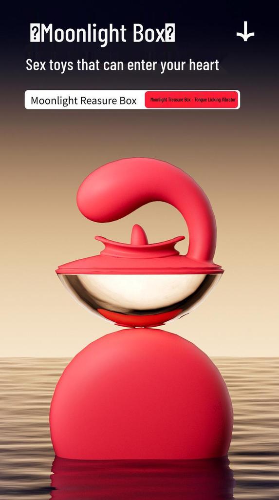 Moonlight Vibrating Clitoral Stimulator: Multi-Frequency Insertable Tongue Licking Sex Toy for Women's Self-Pleasure.