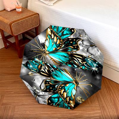 1 PC Automatic Folding Umbrella - Sapphire Butterfly Pattern, Portable & Foldable Design with 8 Ribs, Christmas Birthday Gifts