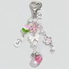 Imitation Pearl Bow Heart Pendant Bag Pendant Pink Strawberry Hollow Flower Tulip Beaded Keychain Accessories