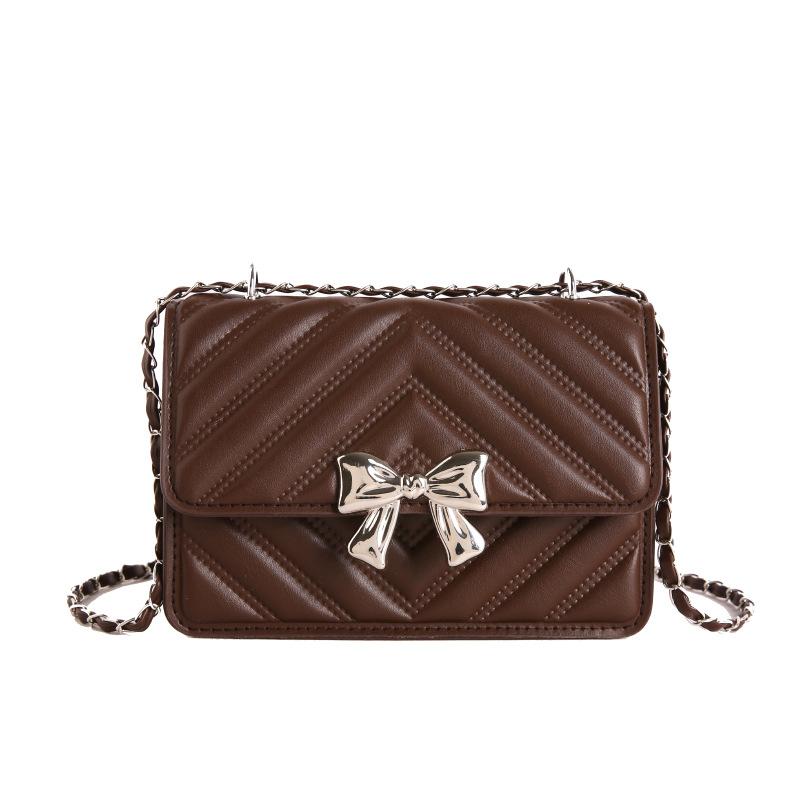 Women Luxury Fashion Versatile Chain Shoulder Crossbody Daily Small Plaid Bag