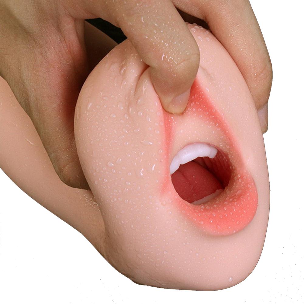 Realistic Oral 3D Deep Throat with Tongue Teeth Artificial Vagina Male Masturbator Realistic Pussy Oral Sex Toys for Men
