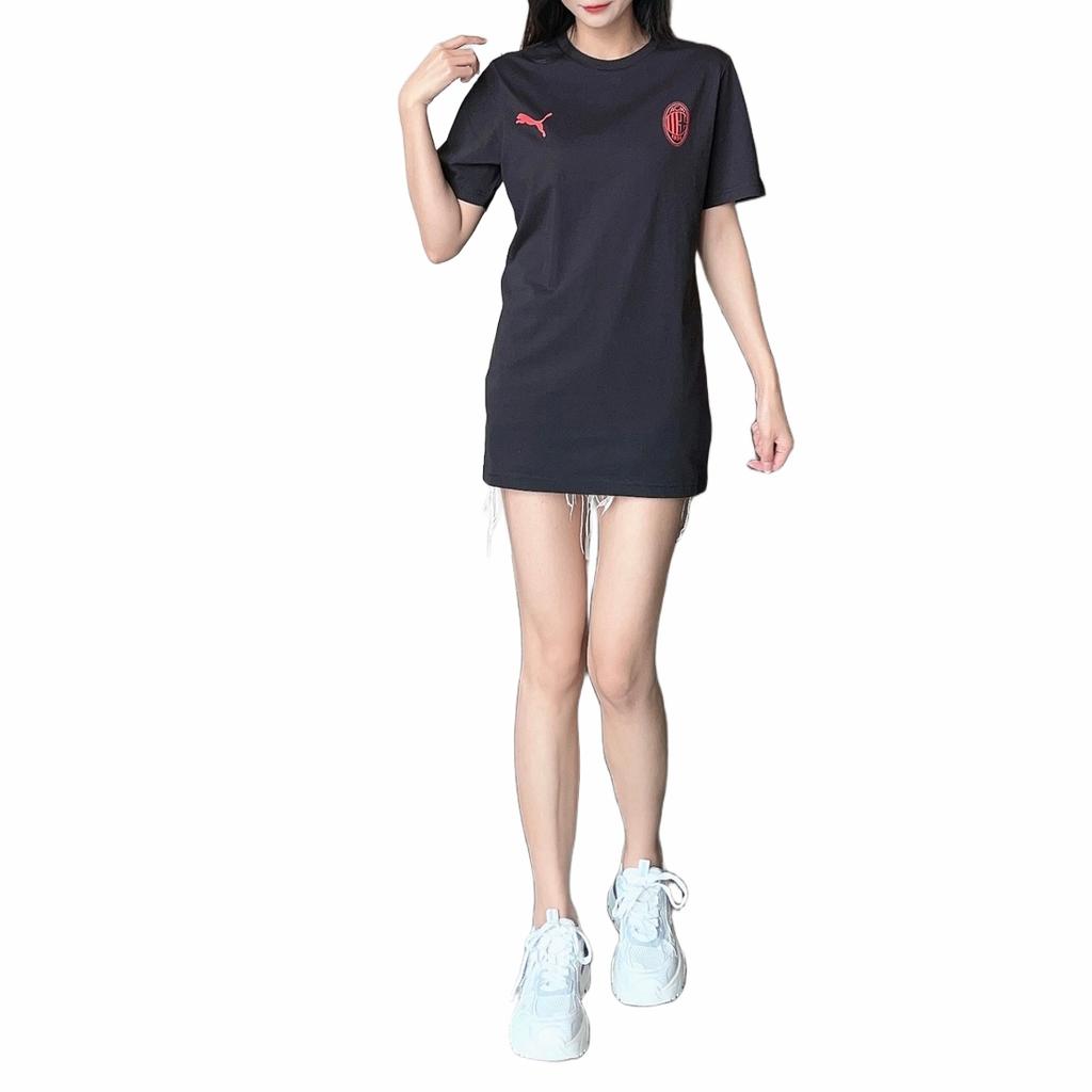 Puma Rad/Cal Dk Acm Ess Logo Print Crew Neck Short Sleeve T-Shirt Men T-Shirts Black 777669-04