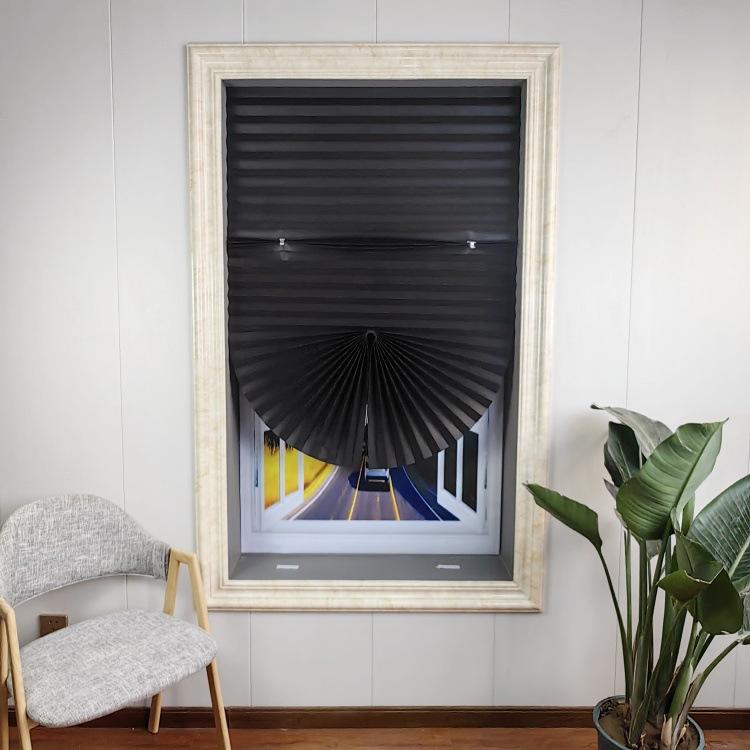 Jaluzele plisate Perdele de confidențialitate Casă Parasolar autoadeziv Perdele opace simplă pentru dormitor Sufragerie Balcon