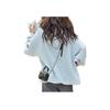 Anta Lifestyle Series Letter Print Zipper Hooded Long Sleeve Sweatshirt Women sweatshirt Blue 162238711-3