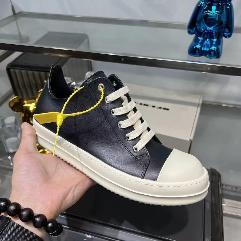 Autumn new leather round head low-top thick-soled lace-up sports and leisure shoe board