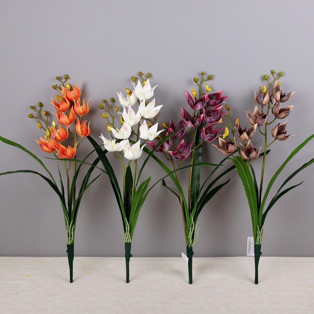 Magpie Orchid Fake Cymbidium Flowers Artificial Cymbidium Faux Flowers Outdoor Garden Decor