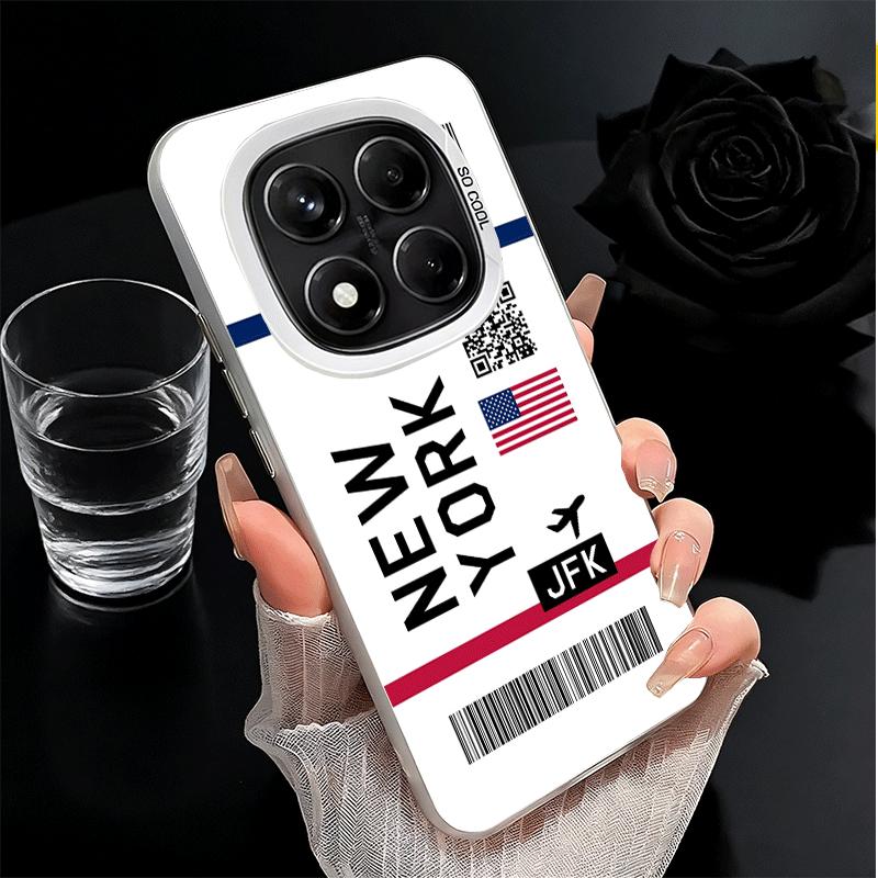 Travel Air Ticket Label Shockproof Phone Case for Xiaomi Redmi Note 15 14 13 12 Pro Plus 11 11S 11T 5G Cover Anti Fall Fundas