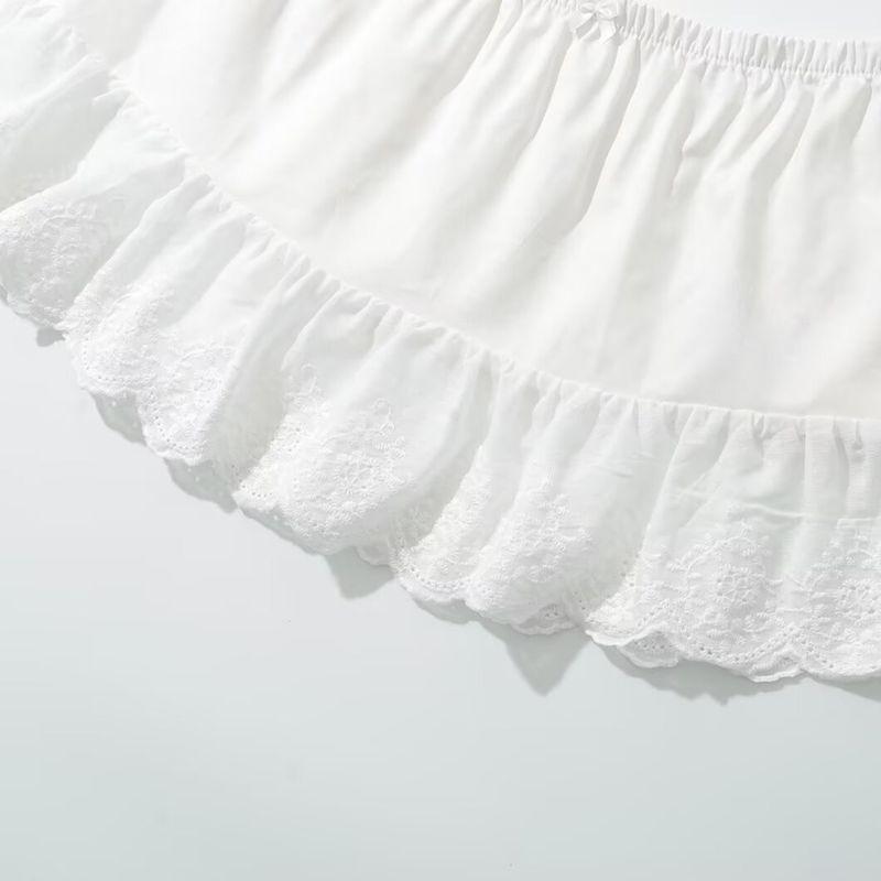 Jnleaog Autumn New Women's Clothing Fashion Style Stylish Fashion Cotton Cloth Lace Puff Sleeve Top