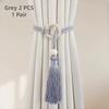 2 PCS Adjustable Cotton Cord Curtain Tiebacks Curtain Straps Bohemian Chic Log Loop Hand Woven Curtain Buckle Strap With Tassels